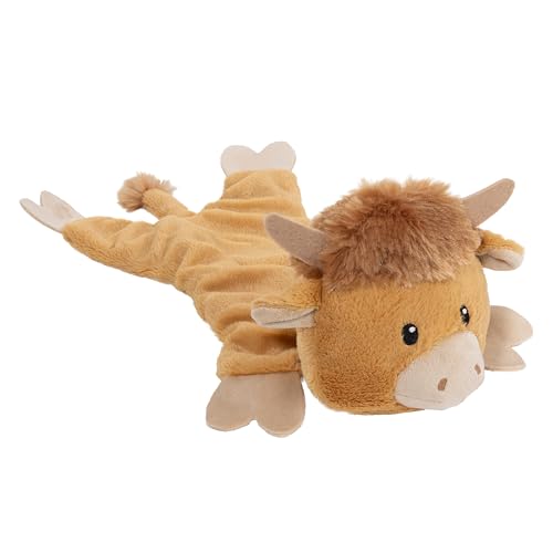 Fuzzl Harry Highland Cow Crinkle & Squeak Dog Toy – Low Mess Minimal Stuffing Plush Puppy Toy – Interactive Soft Squeaky Dog Toy for Small to Medium Dogs - style: Highland Cow