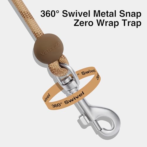 VETRESKA Crossbody Hands Free Dog Leash, 5FT Adjustable Rope Leash for Small Medium Dogs, Waist Multifunctional Leashes for Walking, No Pull Dog Leashes with Bag Dispenser, 2 in 1 Walk Set (Coffee) - color: Coffee Brown