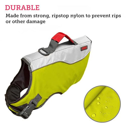 Water Float Dog Flotation Life Jacket Vest, Swimming Float Aid with Safety Handle, Adjustable Comfortable Durable Preserver High Buoyancy Coat (Green, XX-Small) - color: Green, size: XX-Small