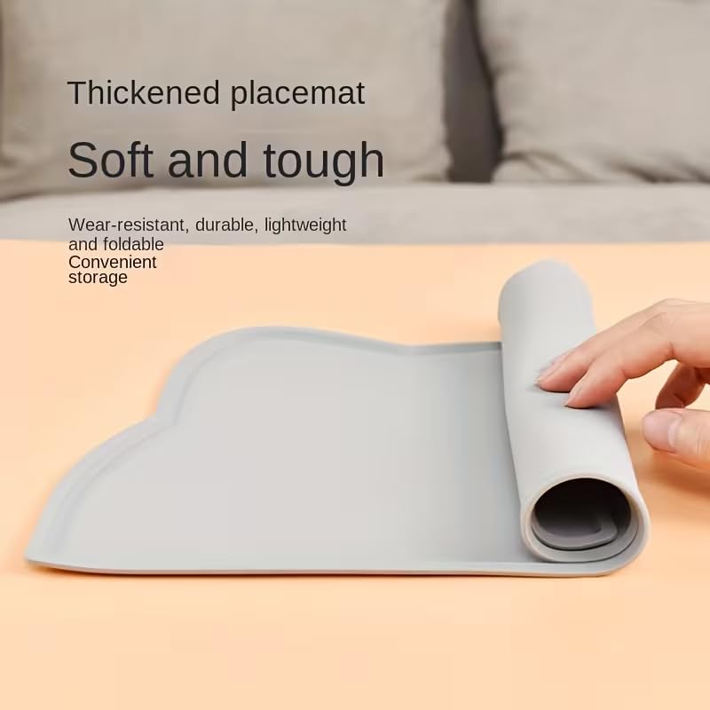 Anti Slip and Waterproof Pet Food Mat with Raised Edges - Spill Proof Feeding Tray for Cats and Dogs, Easy to Clean Floor Protector, Scratch Resistant, Compatible with Dry and Wet Food Bowls,Blue - color: Blue
