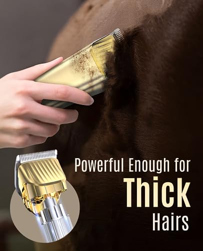 oneisall Cordless Horse Clippers,Low Noise 2 Speed Grooming Clippers,Horse Trimmer Shaver Kit for Matted Long Hair,Detachable Stainless Steel Blade Grooming Kit for Thick Coat | Detachable stainless steel blades, ultra-quiet, Horse Trimmer Shaver Kit with