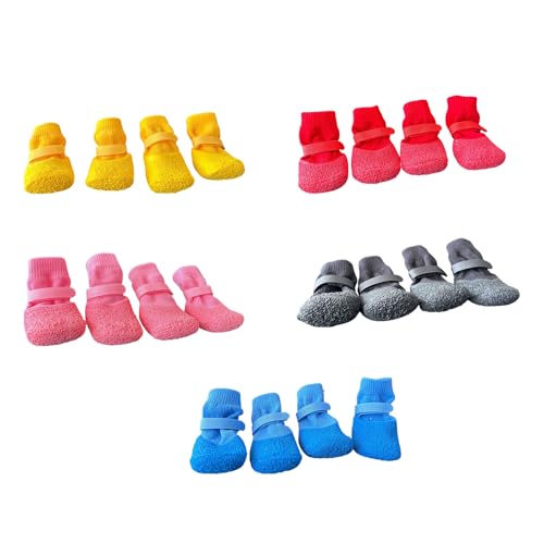 4pcs Nonslip Pet Shoes Waterproofed and Wear for Dog Various Weather Protecting Easyly Waterproofed Dog Shoes - color: Red, size: M
