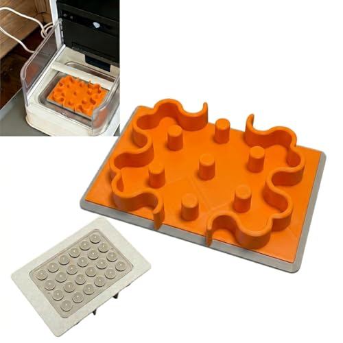 Slow Feeder Bowl Insert Compatible with PETLIBRO RFID Smart Feeder, Silicone Pet Food Pad with Suction Cups, 7-Pillar Anti-Choking Design for Cats and Small Dogs (Orange) - color: Orange