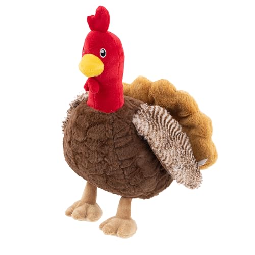 Fuzzl Plush Super Soft Sir Gobbles Turkey Dog Toy & Comforter – Cuddly Plush with Squeaker, Gentle Dog Toy for Puppies & Small, Medium & Large Dogs - style: Sir Gobbles