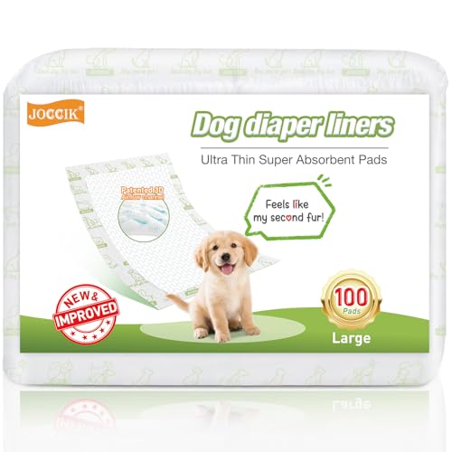 Dog Diaper Liners, 100 Count, Super Absorbent Booster Pads for Male and Female Dogs, Ultra-Thin and Breathable, Long - size: Long-100 pads