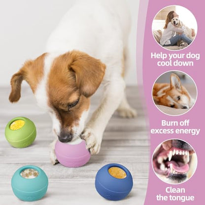 Long-Lasting Interactive Dog Lick Toy, Stuffable Dog Enrichment to Keep Dogs Busy, Wobbly Treat Dispensing Freezable Chew Toys, Food-Grade Safe (Pastel Purple,L) - color: Pastel Purple, size: L