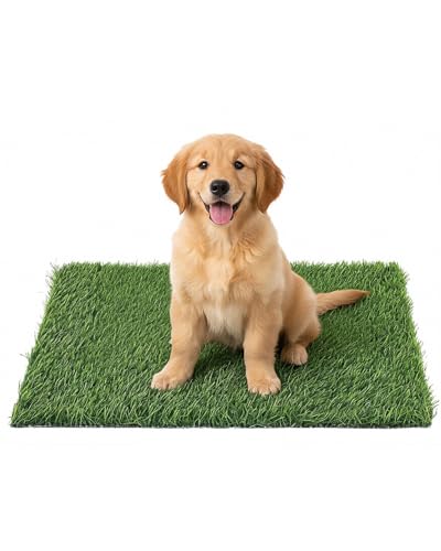 Artificial Grass Dog Potty Grass Pad Replacement (4-Pack) – 20x25” Reusable Dog Grass Pads for Indoor Potty Training, Balcony & Apartment Use