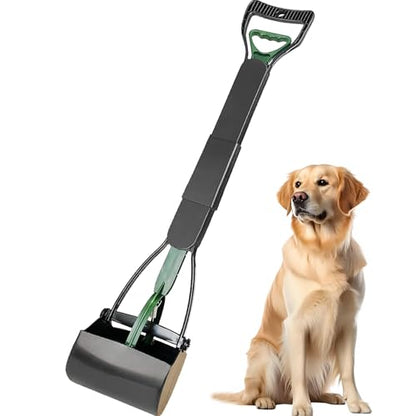 ienjoyed Pooper Scooper, Large Pooper Scooper for Dogs Heavy Duty, Dog Pooper Scooper with Long Handle & High Strength Durable Spring, Foldable Dog Poop Pick Up (32-inch) (Dark Green) - size: 32-inch(Dark Green)