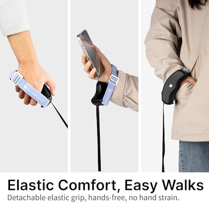 Retractable Dog Leash 5.6 ft Adjustable Soft Hands Free Dog Walking Lead, One-Handed Quick Brake Retractable Leash for Small Medium Dogs Up to 33 lbs, 360° Tangle Free (Ivory White) - color: Ivory White