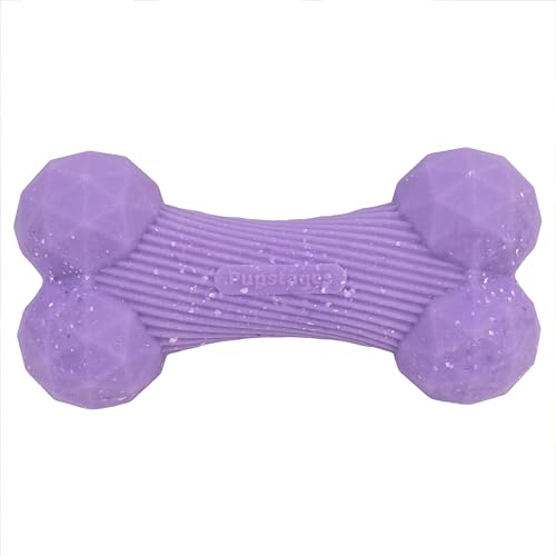 Flex-Force Bone Dog Toy for Fetch & Chew, Unpredictable Bounce, Floats in Water, Vanilla-Roast Scent for Sensory Play, Tough Chewers, Medium & Large Breeds (25-100+ lbs), 6.5" - color: Bone Purple