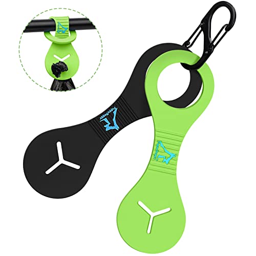 Dog Poop Bag Holder for Leash Waste Bag Carrier Dog Poop Bag Dispenser for Walking Running Bicycle Accessory 2 Pieces (Black + Green) - color: Black + Green