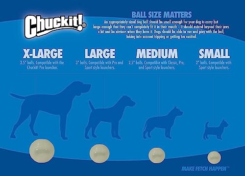 Chuckit! Glow in the Dark Bouncy Balls - Ball for Dogs, Dog Toy, Max Glow Balls - Extra-Large, 3.5 Inch (Pack of 12) - size: Extra-Large (Pack of 12)
