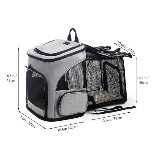 Cat Carrier Backpack, Airline Approved Expandable Pet Carrier, Breathable Mesh Backpack for Small Dogs & Medium Cats Hiking Camping Travel (Gray) - color: Gray
