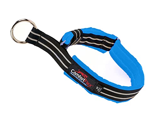 ComfortFlex Limited Slip Martingale Collar, Medium, Blue Jay | American made, designed, cut, assembled, sewn in USA, wide escape proof martingale design, premium padding, gentle control - color: Blue Jay, size: Medium