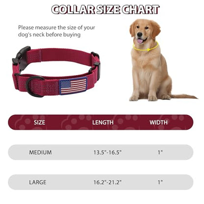 Martingale Dog Collar Quick Release Buckle No Pull Reflective Non-Slip for Medium Large Dogs Training (Wine Red, Large) - color: Wine Red, size: Large (Pack of 1)
