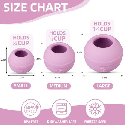 Long-Lasting Interactive Dog Lick Toy, Stuffable Dog Enrichment to Keep Dogs Busy, Wobbly Treat Dispensing Freezable Chew Toys, Food-Grade Safe (Pastel Purple,L) - color: Pastel Purple, size: L