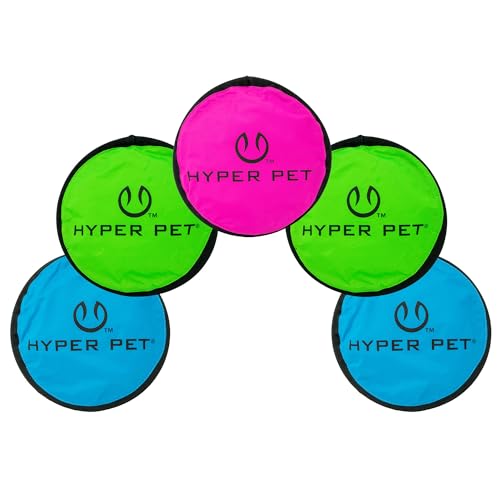 Hyper Pet Flippy Flopper Flying Disc Soft Dog Toy 9 Inch, Floats, 5 Pack | Safe on teeth for all breeds, stays on the water surface for pool and lake fetch games, colors may vary with every order - size: 9" Pack of 5