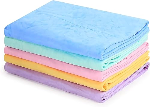 GabeFish Super Absorbent Shammy Dog Towels Quick Dry Eco-Friendly Soft Multifunctional Pets Cats Towel Packs Large 5PC - size: Large/5 Packs