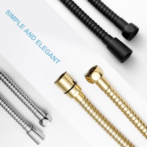 OFFO Shower Hose, 60 in Kink Free Stainless Steel Shower Hose Attachment Electroplating Handheld Shower Head Hose Flex Hoses Extension with Brass Insert & Nut for Pet Bathing Cleaning, Gold - color: Gold, size: 60 in