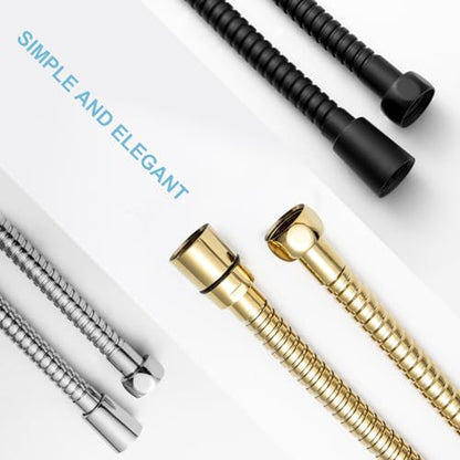 OFFO Shower Hose, 60 in Kink Free Stainless Steel Shower Hose Attachment Electroplating Handheld Shower Head Hose Flex Hoses Extension with Brass Insert & Nut for Pet Bathing Cleaning, Gold - color: Gold, size: 60 in