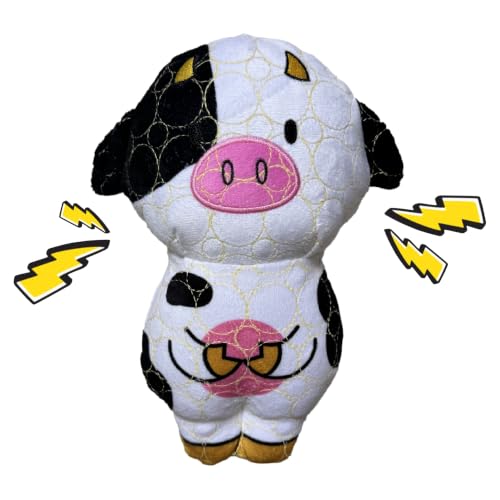 Bite Force -Durable & Strong Dog Toy Cow with Squeaker, Kevlar-Reinforced for Aggressive Chewers for Small Medium Large Dogs - White and Pink. - color: Regular - Cow