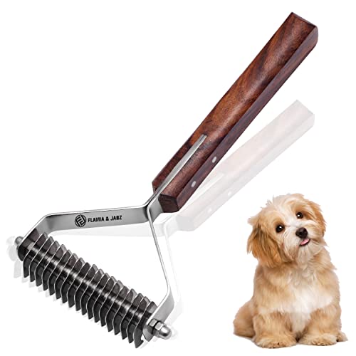Flamia & Jabz Undercoat Rake for Dogs & Cats, Dematting Grooming Stripper Tool (18 Blades) - size: 18 Blades