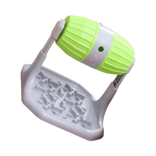 Cognitive Enrichment Rolling Dog Feeder Toy Customizable Food Opening Nonslip Base Interactive Treat Dispenser Puzzle Activity Interactive Puppy Feeder - color: Green