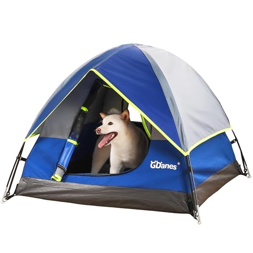 GDanes Blue Dog Tent House - Portable Indoor/Outdoor Dog Bed with Soft Pad for Large Dogs, 42 x 42 x 32 Inches - style: Blue