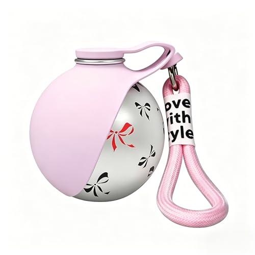 2-in-1 Portable Dog Water Bottle with Bowl, 10oz Stainless Steel Travel Pet Water Dispenser, No-Spill Leak-Proof Design with Silicone Bowl, Perfect for Walking, Hiking, and Travel (Pink B) - color: Pink B