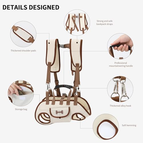 Hands Free 6-in-1 Pet Carrier Backpack for Travel, Adjustable Sling Shoulder Bag with Spine Support & Lift Harness, Breathable Air Mesh Carrier for Dogs & Cats (8-14 lbs) - size: 8-14 lbs
