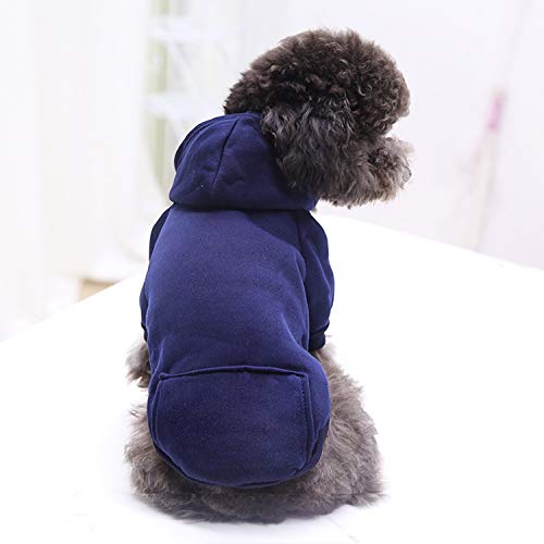 Idepet Pet Dog Hoodies Dog Clothes for Small Dogs Vest Chihuahua Clothes Warm Coat Jacket Autumn Puppy Outfits Cats Dogs Clothing(M, NavyBlue) - color: NavyBlue, size: Medium