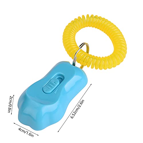 AYNEFY Pet Behavioral Training Clicker, Shaped 3 Gears Adjustable Volume Pet Dog Training Clicker Puppies Training Behaviour Whistle with Wrist Strap(Sky Blue) - color: Sky Blue