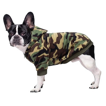 Camo French Bulldog Clothes Dog Hoodie Sweatshirts with Pockets for Small Dogs Puppy Chihuahua Coat Clothing Pet Cat Hoodie Fleece Dog Sweaters Costume - color: Camo, size: XS