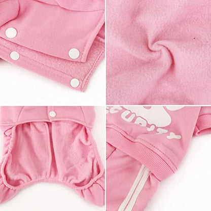 Dog Hoodie Security Clothes 4 Legs Jumpsuit Sweatshirt Hoodies Soft & Warm Dog Outfit Pullover Dog Winter Clothes Sweater for Small Medium Large Dogs Cats (Pink, X-Small) - color: Pink, size: X-Small