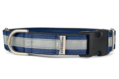 If It Barks 1" Reflective Martingale Collar with Quick Snap Buckle for Dogs, Adjustable, Made in USA,Small, Light Navy - color: Navy, size: Small w/Buckle