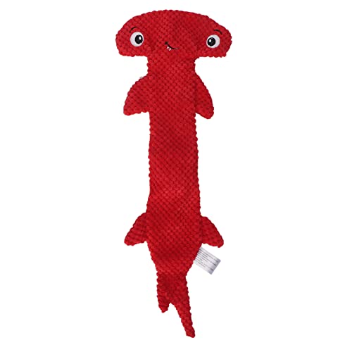 Dog Squeaky Toy, Stuffing Free Teeth Training Interactive Cute Plush Dog Chewing Toy, Squeaky Toys for Teeth Grinding Relieving Boredom Small Medium Large Dogs(Red) - color: Red