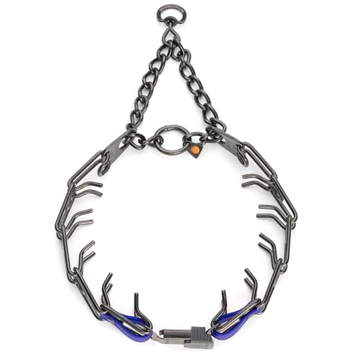 Herm Sprenger Black Stainless Steel Dog Collar with Quick Release ClicLock Buckle and Biothane Insert Training Collar Made in Germany (Blueberry Royal, 25in x 4.0mm(Neck Size up to21-22in)) - color: Blueberry Royal, size: 25in x 4.0mm(neck size up to21-22