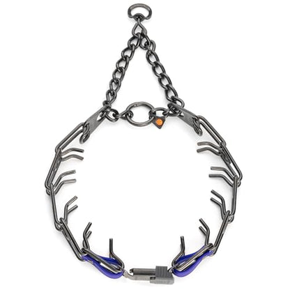 Herm Sprenger Black Stainless Steel Dog Collar with Quick Release ClicLock Buckle and Biothane Insert Training Collar Made in Germany (Blueberry Royal, 25in x 4.0mm(Neck Size up to21-22in)) - color: Blueberry Royal, size: 25in x 4.0mm(neck size up to21-22