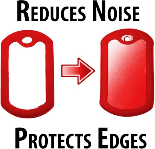 Bulk Military GI Dog Tag Silencer Rubber Silicone Cover, Red, 10 pc