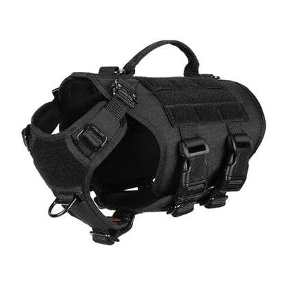 ICEFANG GN3 Tactical Dog Harness with 6X Buckle,Dog Molle Vest with Handle,3/4 Body, Hook and Loop Panel for ID Patch,No Pulling Front Clip (X-Small (Pack of 1), Black) - color: Black, size: XS (Pack of 1)