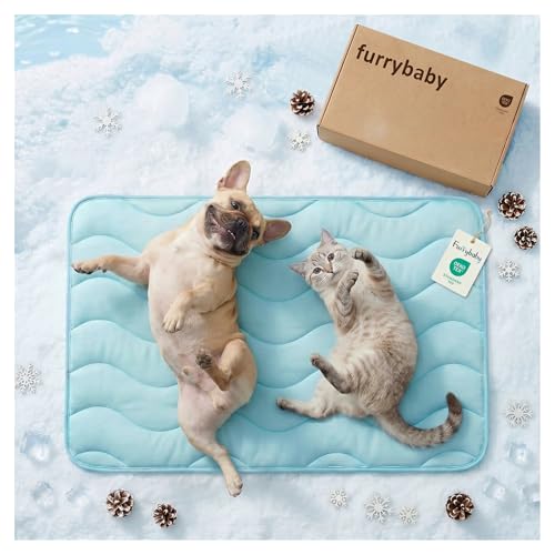 Dog Cooling Mat for Medium Dogs, 35"x24" Breathable Pet Cooling Mat for Dogs & Cats, QMAX>0.5 Portable Washable Cooling Crate Mat for Dog Bed, Thickened Cool Fiber Indoor/Outdoor Summer,Blue - color: Blue, size: 35“x24"(Medium)