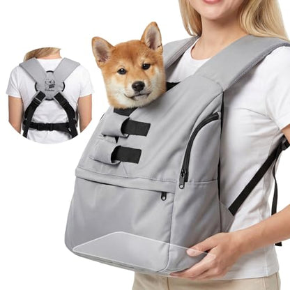 Dog Carrier Sling for Small Dogs 7–15 lbs, Hands-Free Front-Facing Pet Sling with Safety Leash, Support Mat & Adjustable Strap, Breathable Mesh, Machine Washable for Walking, Hiking, Travel (Grey)