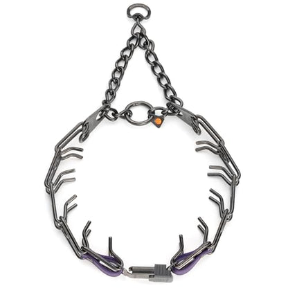 Herm Sprenger Black Stainless Steel Dog Collar with Quick Release ClicLock Buckle and Biothane Insert Training Collar Made in Germany (Violet Purple, 25in x 4.0mm(Neck Size up to21-22in)) - color: Violet Purple, size: 25in x 4.0mm(neck size up to21-22in)