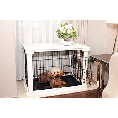 zoovilla White Dog Cage with Crate Cover, Dog Kennel Small - size: 27.2"L x 20.7"W x 22.0"H