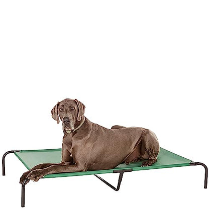 Amazon Basics Cooling Breathable Elevated Dog Bed with Durable Metal Frame for Large Dogs, X-Large, 60 x 37 x 9 Inch, Green, Easy to Clean - color: Green, size: X-Large