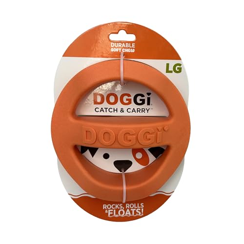 Van Ness Pets Doggi Catch and Carry Flying Disc Floating Dog Toy, Large, Orange - size: Large