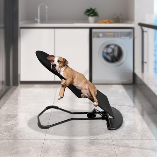 Pet Rocking Chair, Portable Dog Rocker Bed Chair 4 Modes Adjustments Pet Rocker Bed Washable Removable Small Dogs Cots Sofa Beds for Pets Under 33lbs/15Kg (Black) - color: Black