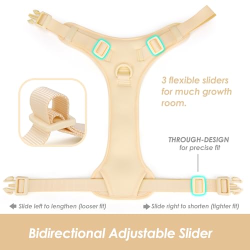 No Pull Dog Harness, Puppy Vest with Front Clip for Small Medium Large Sized Dog(Light Yellow,XS) - color: Light Yellow, size: XS(Neck:11.8-16.5", Chest:14.2-19.7")