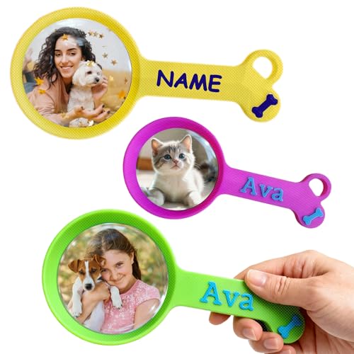 ubjva Personalized Dog Food Scoop Custom Cat Food Measuring Cup with Name Pet Accessories Gifts for Pet Lover - color: Round Paws&Photo