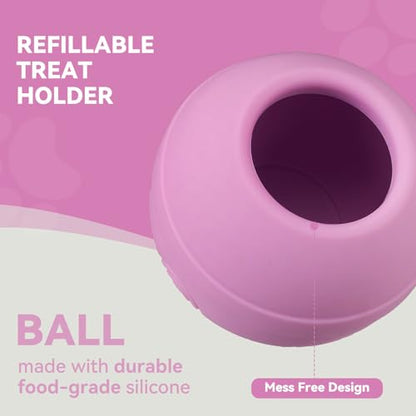Long-Lasting Interactive Dog Lick Toy, Stuffable Dog Enrichment to Keep Dogs Busy, Wobbly Treat Dispensing Freezable Chew Toys, Food-Grade Safe (Pastel Purple,M) - color: Pastel Purple, size: M